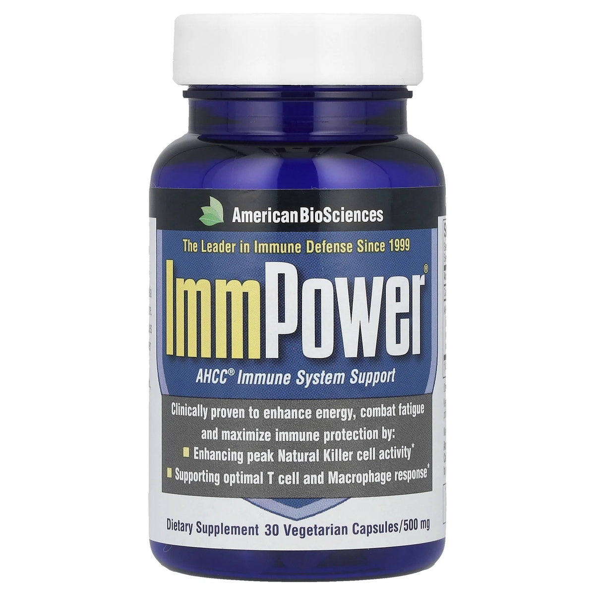 American BioSciences ImmPower® AHCC® 500 mg – 30 Vegetarian Capsules