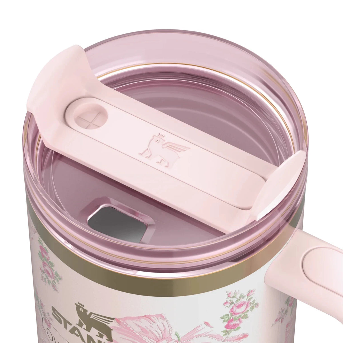 Stanley x LoveShackFancy Holiday Quencher 40 oz Rosa Beaux Pink Insulated Tumbler with Handle & Straw